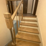 Облицовка металлического каркаса лестницы